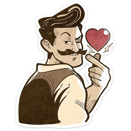 😉 Стикер «Ретроджентльмен» для Telegram