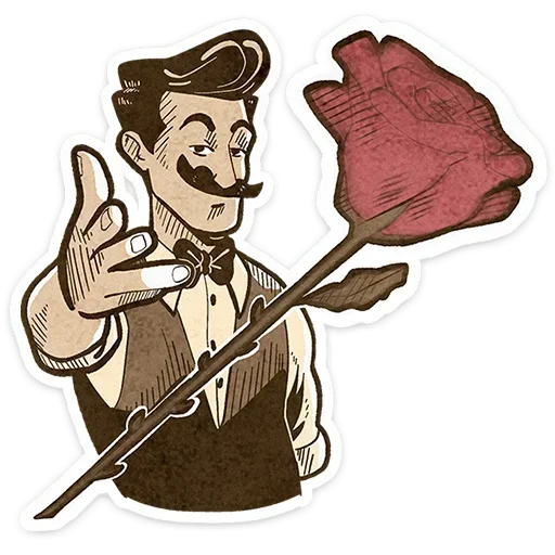 🌹 Стикер «Ретроджентльмен» для Telegram