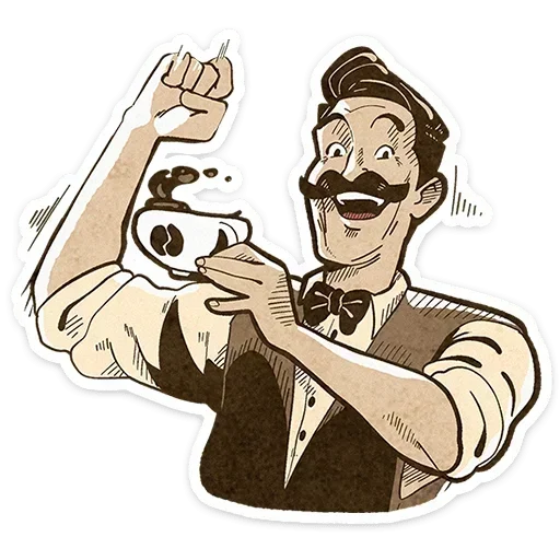 ☕ Стикер «Ретроджентльмен» для Telegram