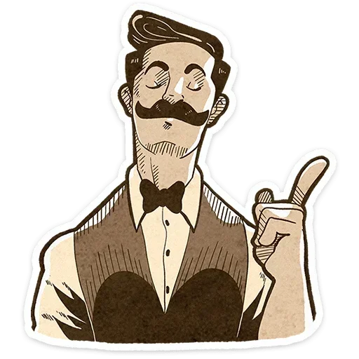 ☝ Стикер «Ретроджентльмен» для Telegram