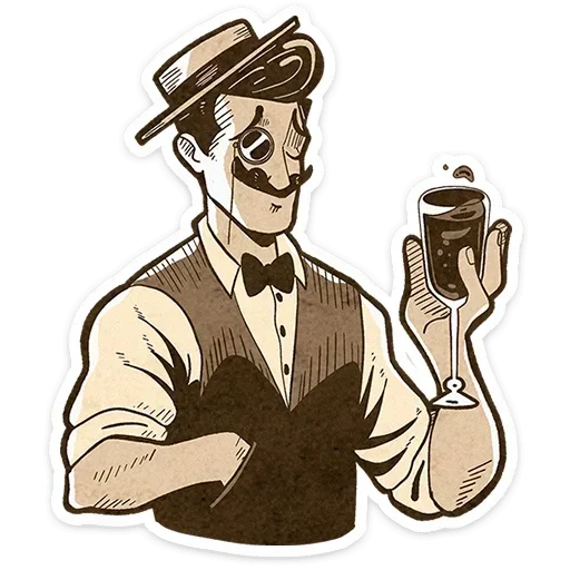 🥂 Стикер «Ретроджентльмен» для Telegram