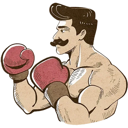 🥊 Стикер «Ретроджентльмен Без Текста» для Telegram