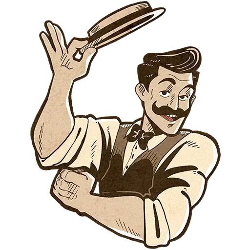 🙋 Стикер «Ретроджентльмен Без Текста» для Telegram