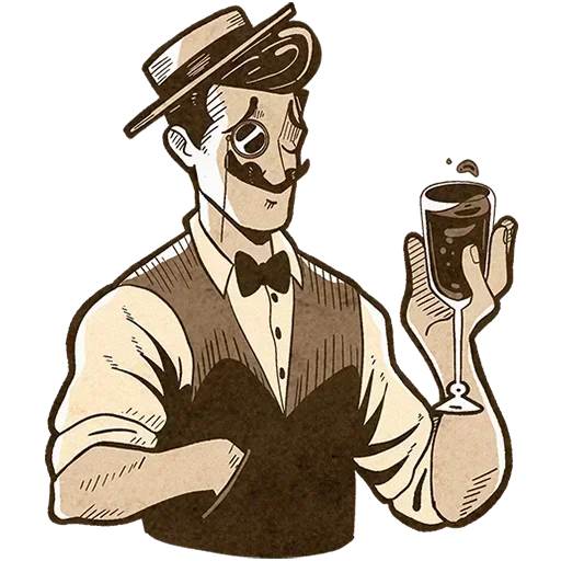 🥂 Стикер «Ретроджентльмен Без Текста» для Telegram