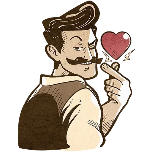 😉 Стикер «Ретроджентльмен Без Текста» для Telegram