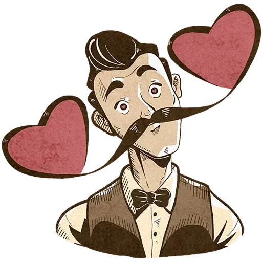 🥰 Стикер «Ретроджентльмен Без Текста» для Telegram