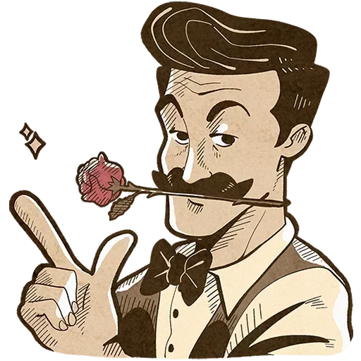 🌹 Стикер «Ретроджентльмен Без Текста» для Telegram
