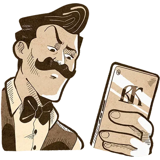 📱 Стикер «Ретроджентльмен Без Текста» для Telegram