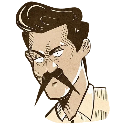 👎 Стикер «Ретроджентльмен Без Текста» для Telegram