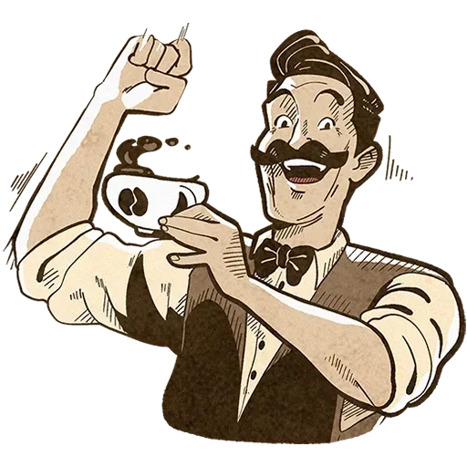 ☕ Стикер «Ретроджентльмен Без Текста» для Telegram