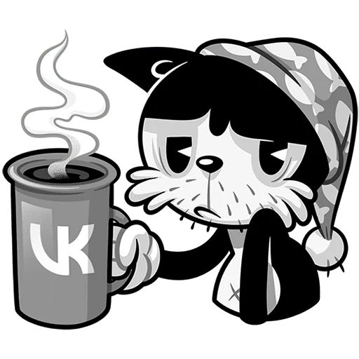 ☕️ Стикер «Ретрокот Джо Без Текста» для Telegram