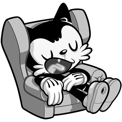 🥱 Стикер «Ретрокот Джо Без Текста» для Telegram