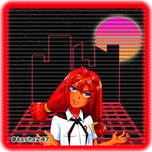 😠 Стикер «Retro Everlasting Summer Бесконечное лето» для Telegram