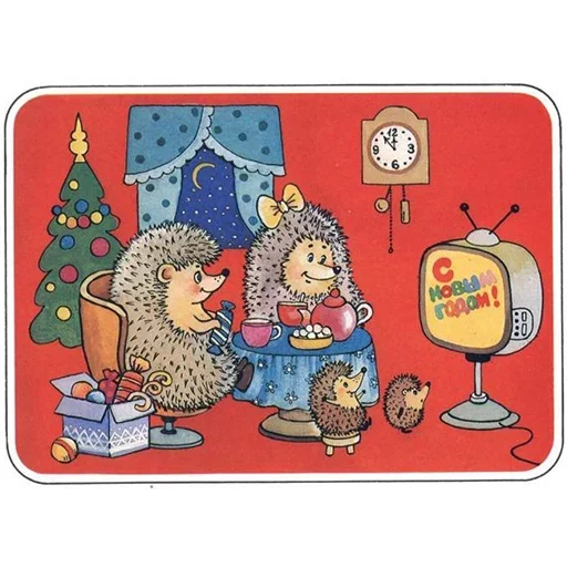 🎄 Стикер «Ретро Открытки» для Telegram