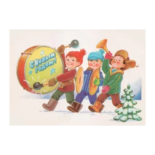 🎄 Стикер «Ретро Открытки» для Telegram