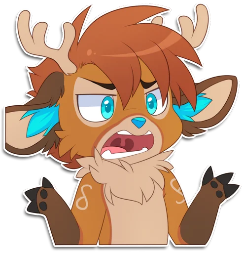😠 Стикер «Rho the Reindeer» для Telegram