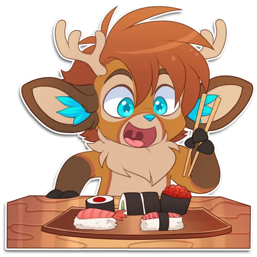 🍣 Стикер «Rho the Reindeer» для Telegram