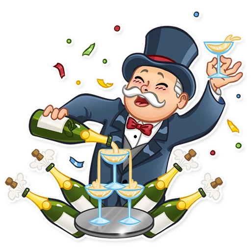 🍾 Стикер «Monopoly» для Telegram