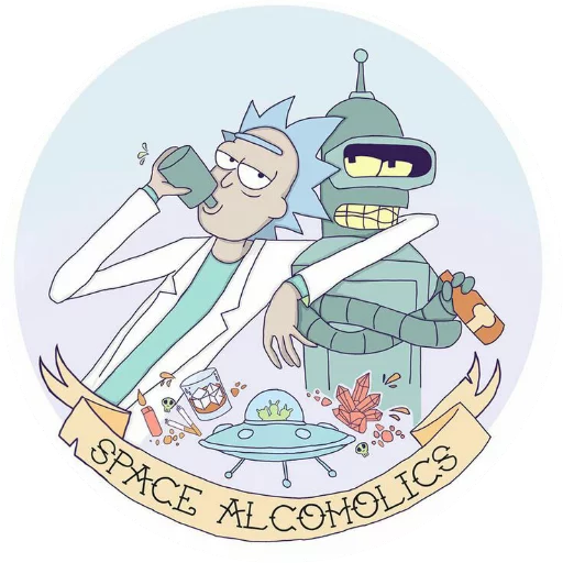 🍻 Стикер «Rick_Morty_and_Fans» для Telegram