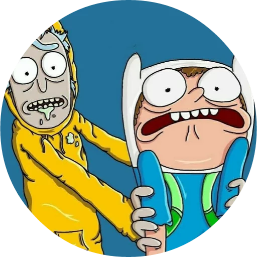 😨 Стикер «Rick_Morty_and_Fans» для Telegram