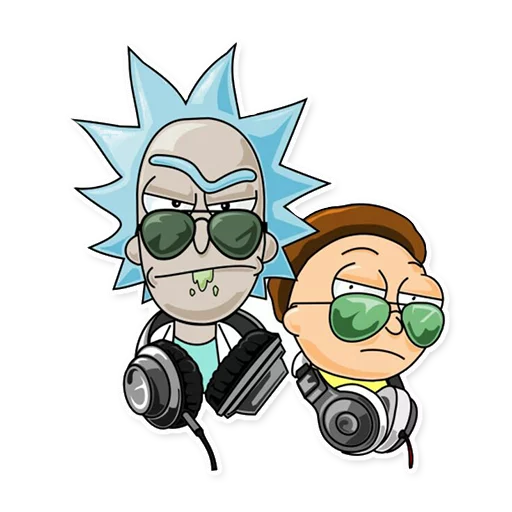 😎 Стикер «Rick_Morty_and_Fans» для Telegram