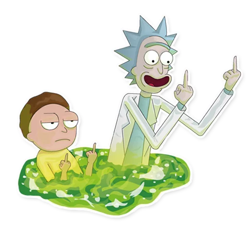 🖕 Стикер «Rick_Morty_and_Fans» для Telegram