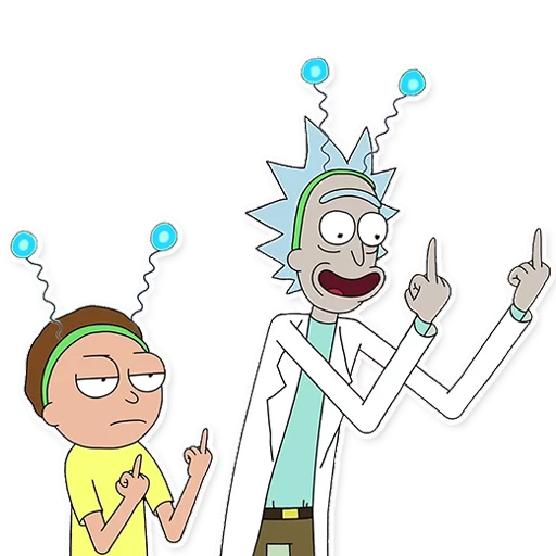 🖕 Стикер «Rick_Morty_and_Fans» для Telegram