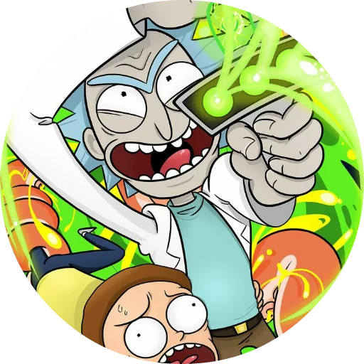 😈 Стикер «Rick_Morty_and_Fans» для Telegram