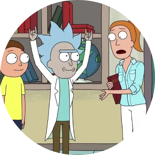 🤘 Стикер «Rick_Morty_and_Fans» для Telegram