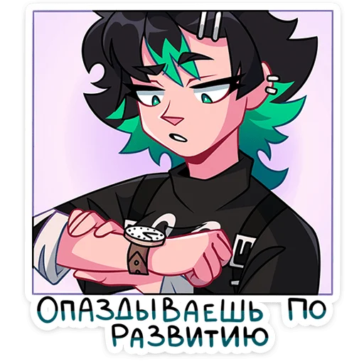 🕔 Стикер «Рика» для Telegram
