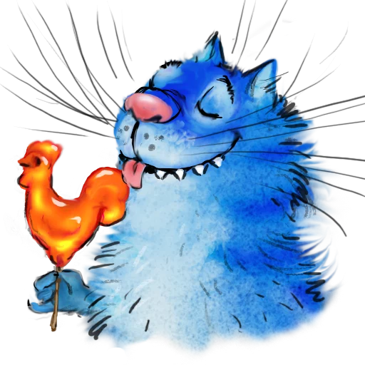 🐔 Стикер «Rinas Blue Cats» для Telegram
