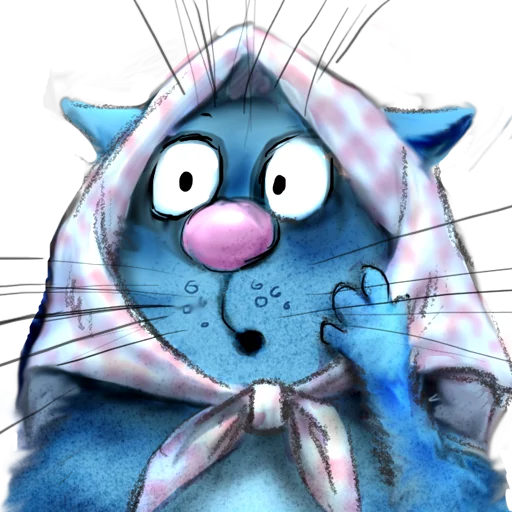 😯 Стикер «Rinas Blue Cats» для Telegram