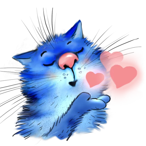 ❤️ Стикер «Rinas Blue Cats» для Telegram