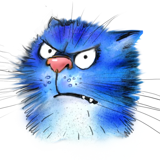 👹 Стикер «Rinas Blue Cats» для Telegram