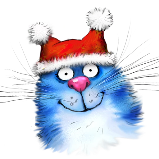 🎄 Стикер «Rinas Blue Cats» для Telegram