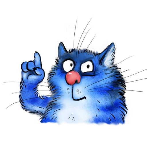 ☝️ Стикер «Rinas Blue Cats» для Telegram