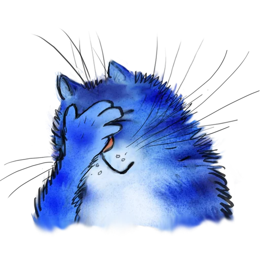 🤦‍♂️ Стикер «Rinas Blue Cats» для Telegram
