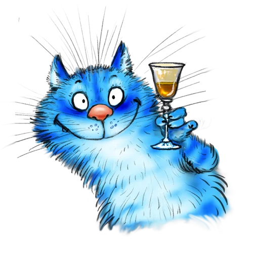 🥂 Стикер «Rinas Blue Cats» для Telegram