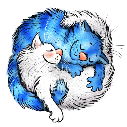 ☯️ Стикер «Rinas Blue Cats» для Telegram