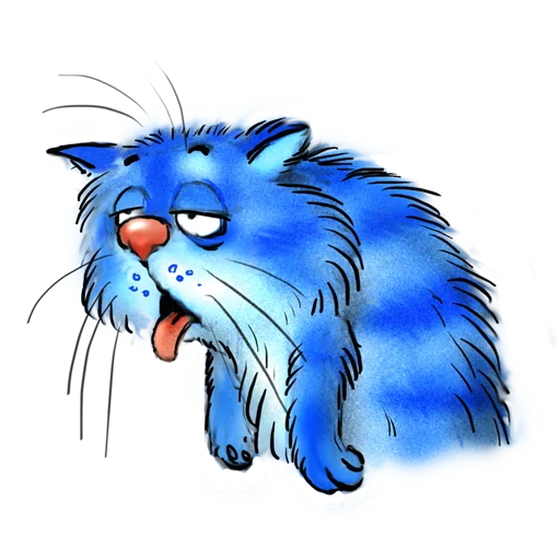 🛏 Стикер «Rinas Blue Cats» для Telegram