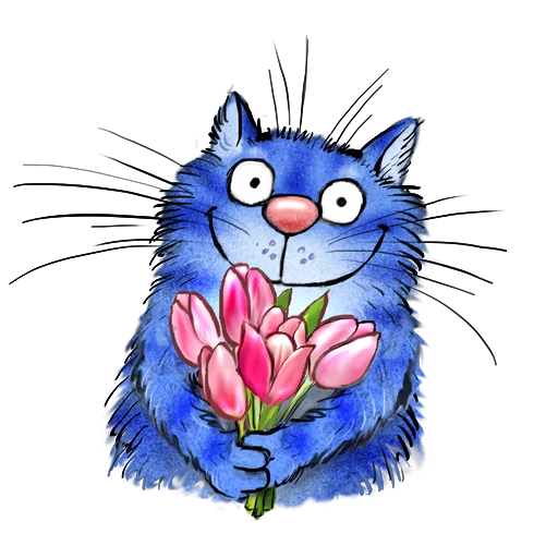 🌹 Стикер «Rinas Blue Cats» для Telegram