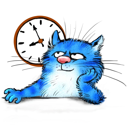 ⏰ Стикер «Rinas Blue Cats» для Telegram