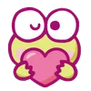 😉 Эмодзи «keroppi in love» для Telegram