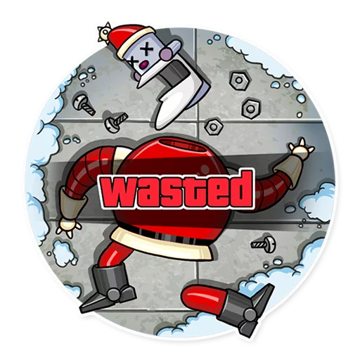😵 Стикер «Robo Santa» для Telegram