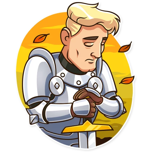 😔 Стикер «Romantic Knight» для Telegram