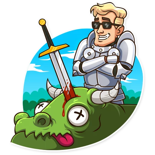 😎 Стикер «Romantic Knight» для Telegram
