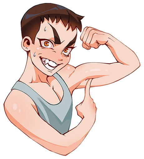 💪 Стикер «Рома из Tiny Bunny без надписей» для Telegram