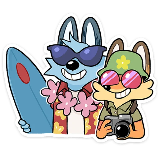 😎 Стикер «Лето с Роном и Рэем» для Telegram