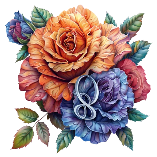🌹 Стикер «Розы 8 Марта» для Telegram