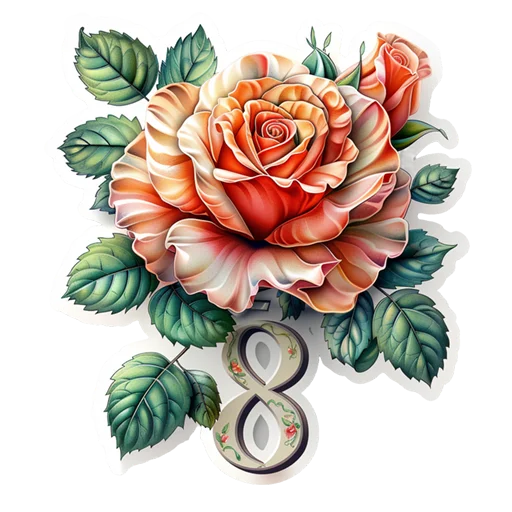 🌹 Стикер «Розы 8 Марта» для Telegram